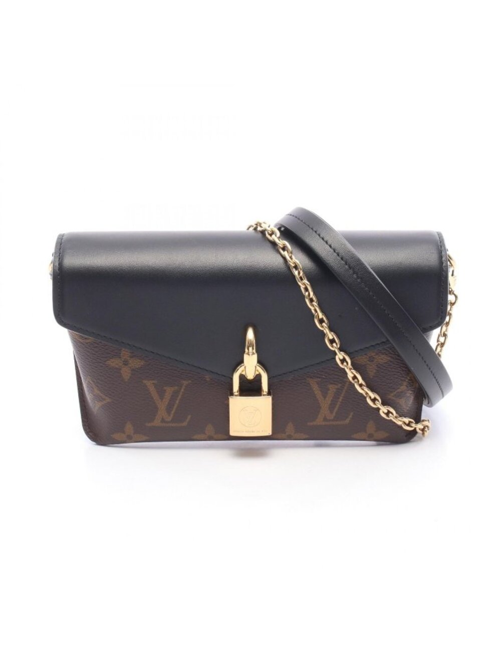 Louis Vuitton Shoulder Bag Padlock on Strap Noir Leather
